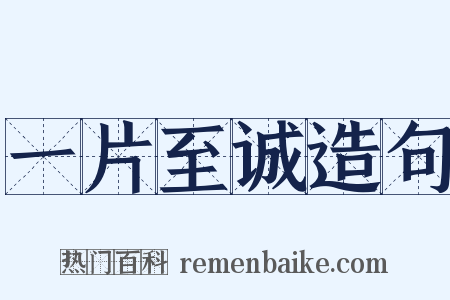 一片至诚造句是什么意思的图片